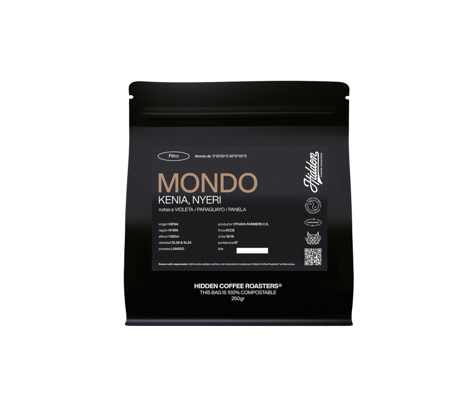 Pack de 250g de café Mondo de Hidden Coffee Roasters.