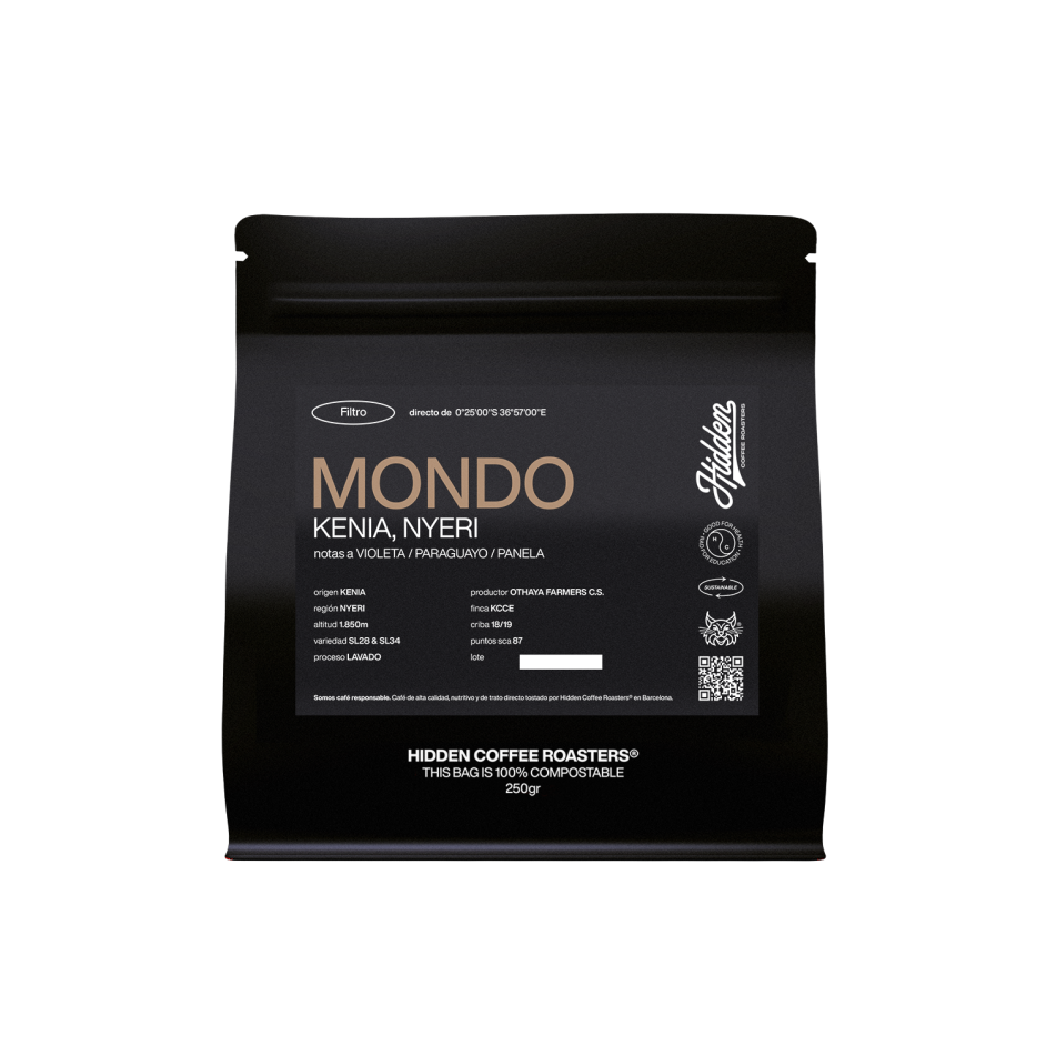 Pack de 250g de café Mondo de Hidden Coffee Roasters.